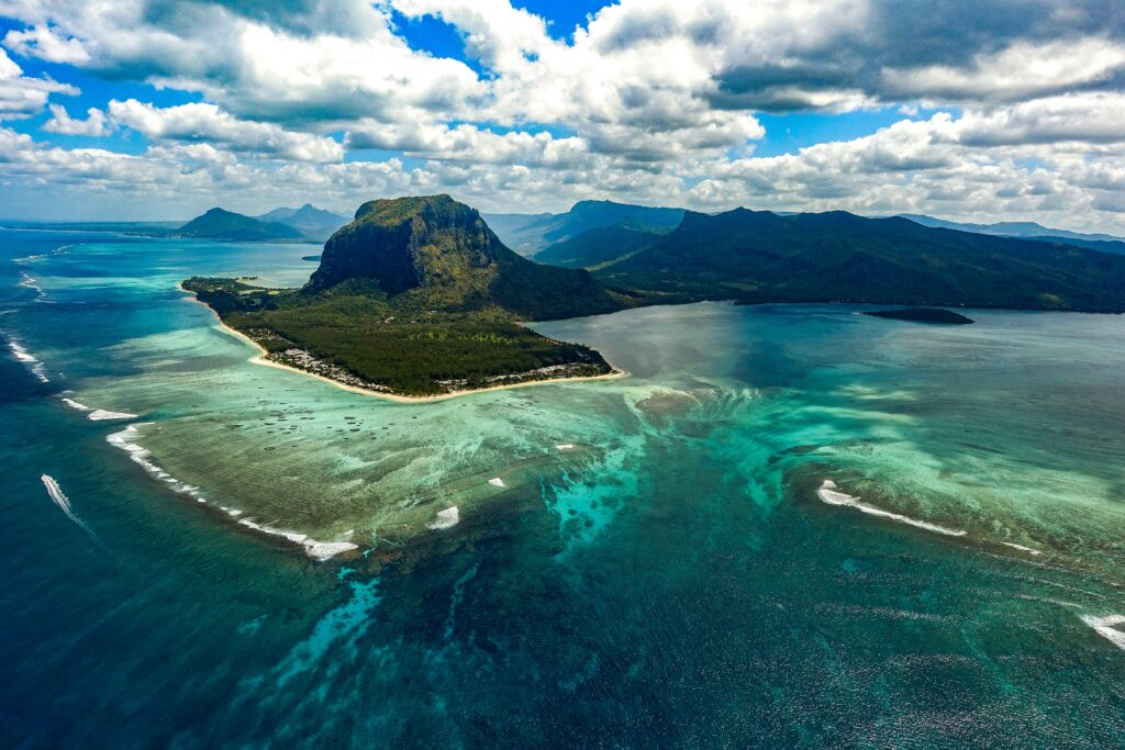 vue aerienne de l'ile maurice