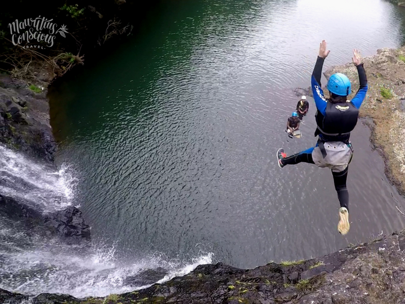 saut canyoning ile maurice cascade