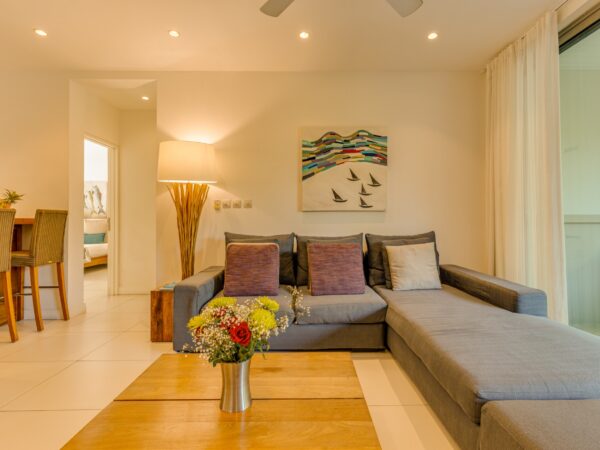 01 living 001 22 - Cascade sous-marine de l'île Maurice West Island - Appartement Deluxe 3 chambres - Living