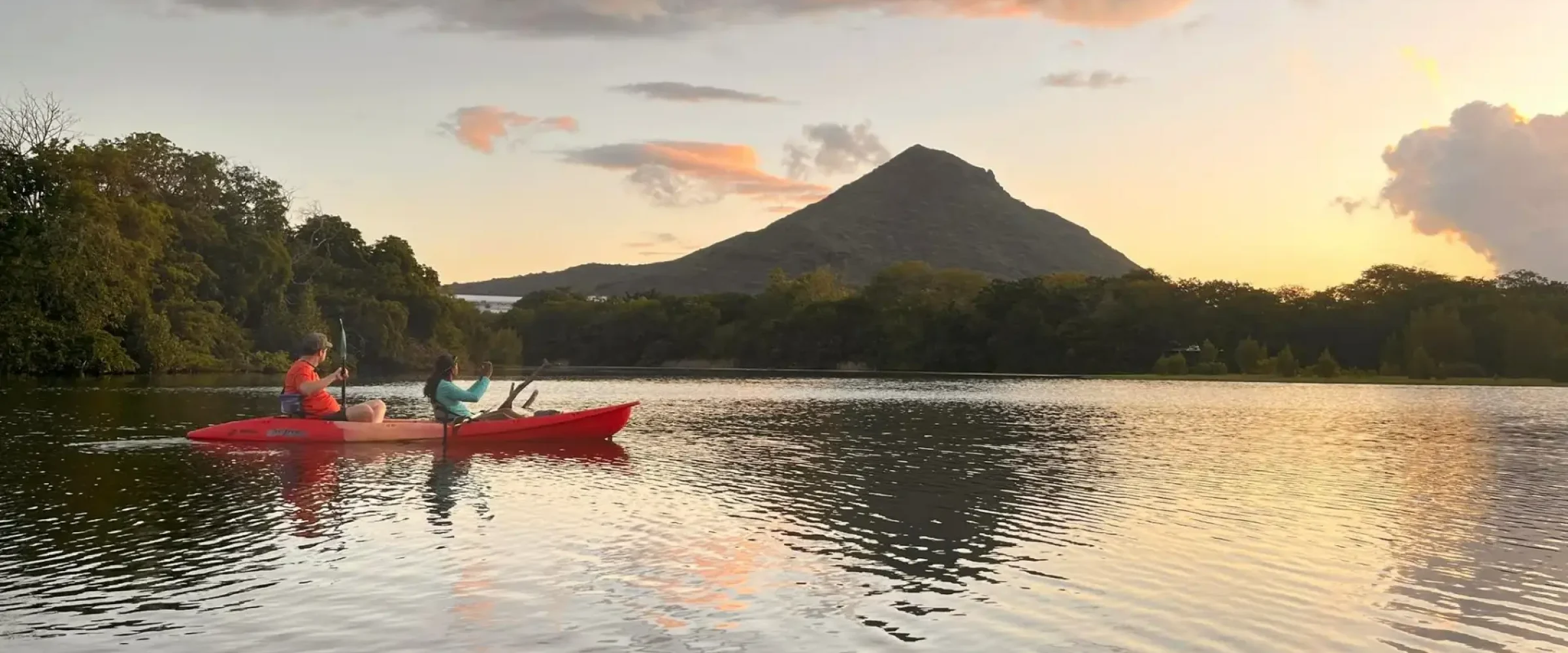 Couchée de soleil en kayak à l'île Maurice